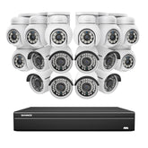 16 Channel 4K H.265+ PoE NVR System - 16x 8MP Outdoor Cameras (8 PTZ + 8 Bullet), AI Human/Vehicle Detection, Two-Way Audio, ONVIF Compliant
